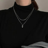 925 Sterling Silver Double Necklaces Pendant for Women