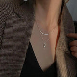 925 Sterling Silver Double Necklaces Pendant for Women