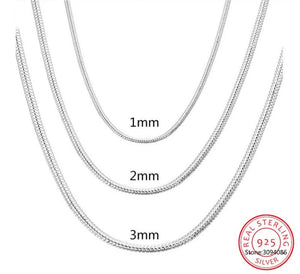 925 Silver Snake Chain Necklace Unisex