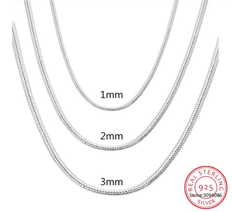 925 Silver Snake Chain Necklace Unisex