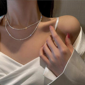 Italian Sterling Silver Clavicle Chain Choker Necklace