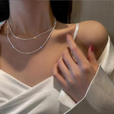Italian Sterling Silver Clavicle Chain Choker Necklace