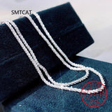 Italian Sterling Silver Clavicle Chain Choker Necklace