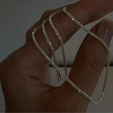 Italian Sterling Silver Clavicle Chain Choker Necklace