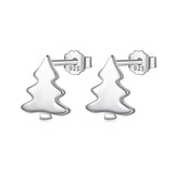 925 Sterling Silver Xmas Tree Stud Earrings for Women
