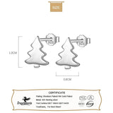 925 Sterling Silver Xmas Tree Stud Earrings for Women