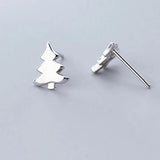 925 Sterling Silver Xmas Tree Stud Earrings for Women