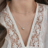925 Silver Zircon Lock Necklace for Women Delicate Choker Jewelry