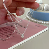 925 Silver Zircon Small Bead Necklace for Women