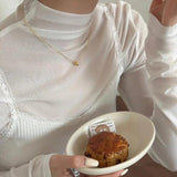 925 Silver Zircon Small Bead Necklace for Women