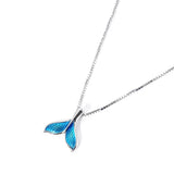 925 Silver Mermaid Fishtail Drop Necklace Glaze INS Fine Jewelry