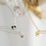 925 Silver Double Circle Letter Necklace Women Fine Jewelry