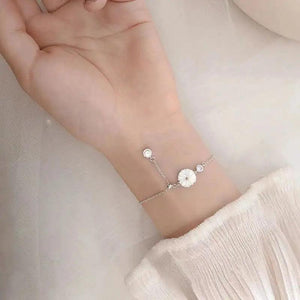 925 Silver Shell Necklace for Women Girl Gift Flower Chrysanthemum Tassels Jewel