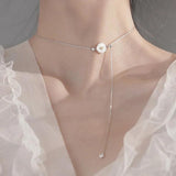 925 Silver Shell Necklace for Women Girl Gift Flower Chrysanthemum Tassels Jewel