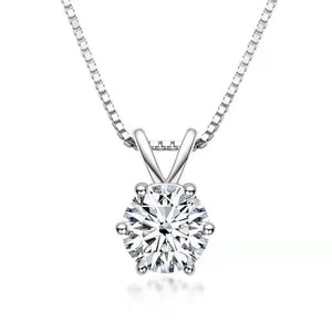 925 Silver Zirconia Necklace Charm Pendant Choker Birthday Gift
