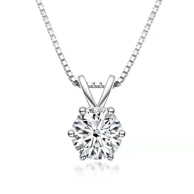 925 Silver Zirconia Necklace Charm Pendant Choker Birthday Gift