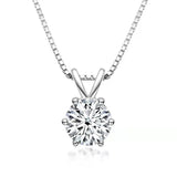 925 Silver Zirconia Necklace Charm Pendant Choker Birthday Gift