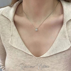 925 Silver Zirconia Necklace Charm Pendant Choker Birthday Gift