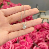 925 Silver Zirconia Necklace Charm Pendant Choker Birthday Gift