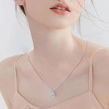 925 Silver Zirconia Necklace Charm Pendant Choker Birthday Gift