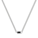 925 Silver Zircon Necklace Women Party Jewelry Double-layered Clavicle Chain