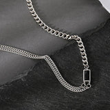 925 Silver Zircon Necklace Women Party Jewelry Double-layered Clavicle Chain