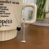 925 Silver Zircon Heart Necklace Vintage Jewelry