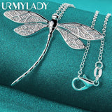 Dragonfly Pendant Necklace for Women - 925 Silver