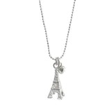 925 Silver Tassel Eiffel Tower Pendant Necklace