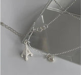 925 Silver Tassel Eiffel Tower Pendant Necklace