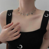925 Silver Geometric Necklace Choker Women's Jewelry Gift