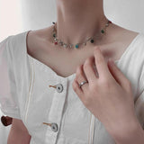 925 Silver Geometric Necklace Choker Women's Jewelry Gift