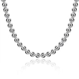 925 Silver 6mm Beads Ball Chain Necklace Women Wedding Jewelry