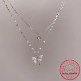 925 Silver Butterfly Necklace for Women High Quality Chain