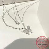 925 Silver Butterfly Necklace for Women High Quality Chain