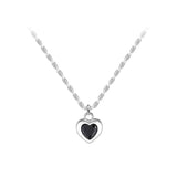 BF CLUB Sterling Silver Pink Heart Necklace for Women