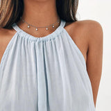 925 Silver Star Necklace Geometric Pendant Birthday Party Gift