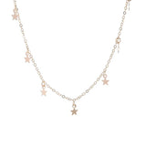 925 Silver Star Necklace Geometric Pendant Birthday Party Gift