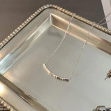 925 Silver Bamboo Joint Necklace Women Girl Gift Retro Jewelry