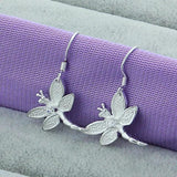 925 Silver Dragonfly Necklace Earrings Set