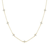 925 Silver CZ Geometric Necklace 18K Plated