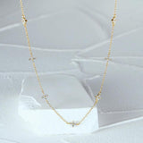 925 Silver CZ Geometric Necklace 18K Plated