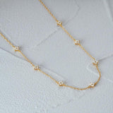 925 Silver CZ Geometric Necklace 18K Plated