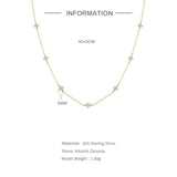 925 Silver CZ Geometric Necklace 18K Plated