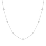 925 Silver CZ Geometric Necklace 18K Plated