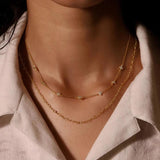 925 Silver CZ Geometric Necklace 18K Plated