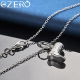 ALIZERO 925 Silver Cowboy Shoes Boots Pendant Necklace For Wedding
