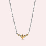 925 Silver Pumpkin Car Necklace Zircon Enamel Design for Women