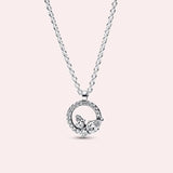 925 Silver Pumpkin Car Necklace Zircon Enamel Design for Women