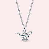 925 Silver Pumpkin Car Necklace Zircon Enamel Design for Women